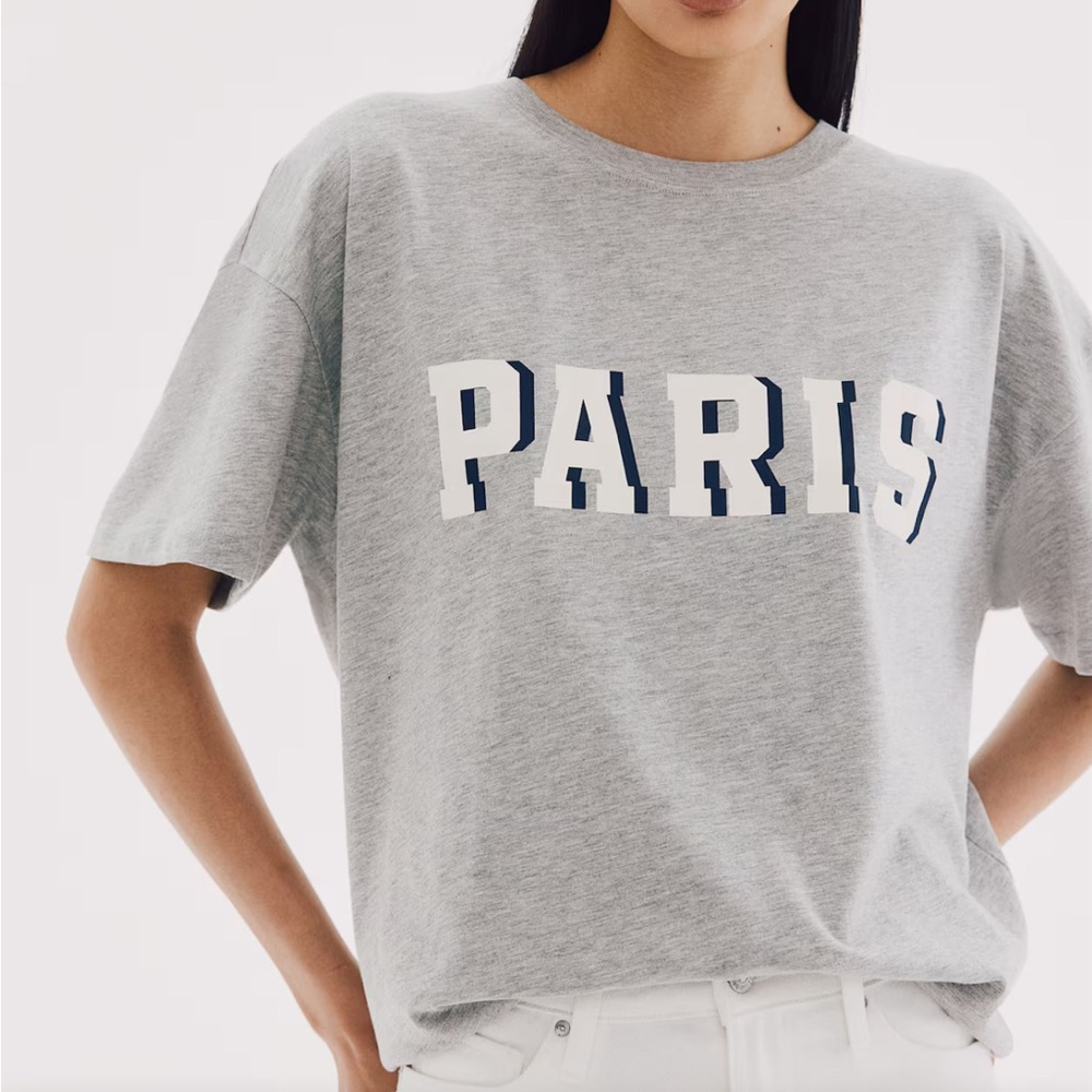 H&M Gray 'Paris' Graphic T-Shirt
